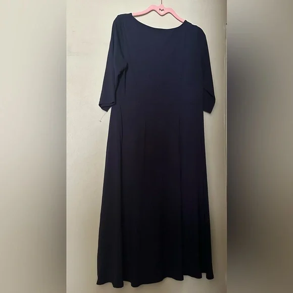 Eileen Fisher Elegant Navy Blue Women's Dress - Picture 5 of 7